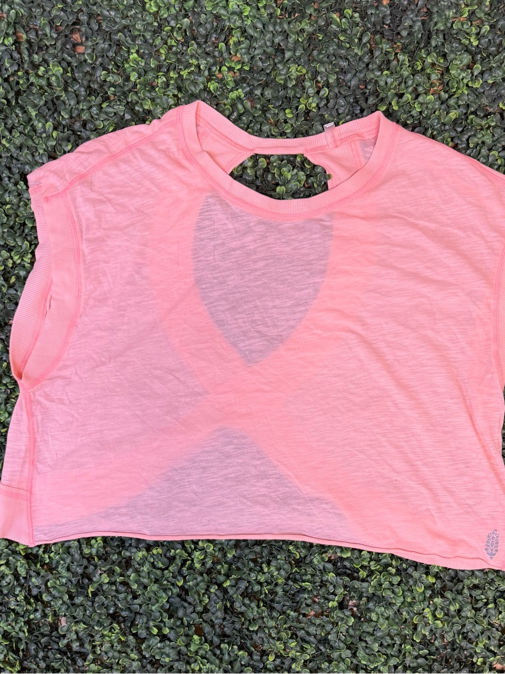 Free People My Time Tee in Neon Coral💕 Size Small